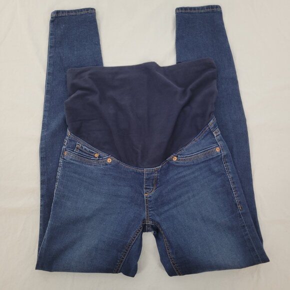 H&M &Denim Maternity Jeans Mama Super Skinny High Rib Medium Wash Women's Size 6 - Picture 2 of 15